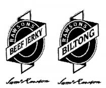 RAWSONS BEEF JERKY SAM RAWSONS;RAWSONS BILTONG SAM RAWSONS