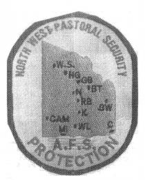 NORTH WEST PASTORAL SECURITY A.F.S. PROTECTION W.S. HG GB BT N RB BW;K CAM MI WL C