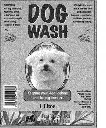 DOG WASH KEEPING YOUR DOG LOOKING AND FEELING FRESHER TEA TREE OIL;FORMULATION