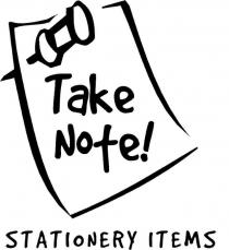 TAKE NOTE! STATIONERY ITEMS