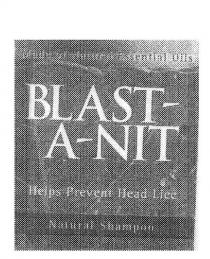 BLAST-A-NIT MADE OF NATURAL ESSENTIAL OIL HELPS PREVENT HEAD LICE