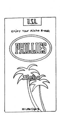 PHILLIES U.S.A. ENJOY YOUR ALOHA BREAK ALOHA 20 LITTLE CIGARS