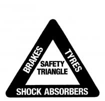 SAFETY TRIANGLE BRAKES TYRES SHOCK ABSORBERS