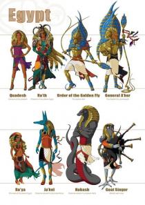 EGYPT QUADESH CONSORT OF THE PHARAOH RA'TH PHARAOH OF THE PLANET EGYPT;ORDER OF THE GOLDERN FLY THE WARRIOR ELITE GENERAL A'KER THE GOLDEN;FLY COMMANDER RO'YA PRINCESS OF THE PLANET EGYPT JA'KEL PERSONAL;ADVISER TO PRINCESS RO'YA NAHASH PERSONAL ADVISOR TO PHARAOH RA'TH;GOAT SINGER MILITARY WAR NOISE