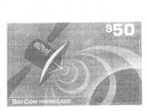 GLOBAL CARD SERVICES SAT-COM PHONECARD $50