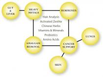 HAIR ANALYSIS ACTIVATED ZEOLITE CHINESE HERBS VITAMINS & MINERALS;PROBIOTICS AMINO ACIDS GUT & LIVER HEAVY METALS HORMONES CANCER;SUPPORT LUNGS SKIN AMALGAM REMOVAL