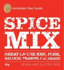 NICHOLSON FINE FOODS SPICE MIX GREAT ON CHICKEN, PORK, SALMON, PRAWNS,;CALAMARI VEGAN AND GLUTEN FREE