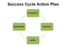 SUCCESS CYCLE ACTION PLAN INTERACTION REACTION ACTION SATISFACTION