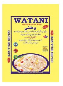WATANI GOLDEN SELLA RICE EXTRA LONG GRAIN AGED RICE SWEET TASTE LONG;GRAIN LINGERING AROMA SATISFACTION GUARANTEED