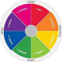 MIND SPIRIT EMOTION BODY ENTHUSIAST SAGE MOTIVATE BYSTANDER ANCHOR;GROUNDER CATALYST SCHOLAR