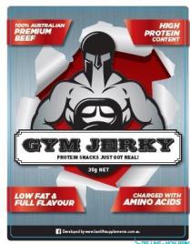 GYM JERKY PROTEIN SNACKS JUST GOT REAL! 100% AUSTRALIAN PREMIUM BEEF;HIGH PROTEIN CONTENT LOW FAT & FULL FLAVOUR CHARGED WITH AMINO ACIDS;F DEVELOPED BY WWW.LASTLIFTSUPPLEMENTS.COM.AU