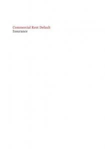 COMMERCIAL RENT DEFAULT INSURANCE
