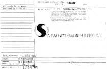 S;A SAFEWAY GUARANTEED PRODUCT