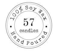 100% SOY WAX HAND POURED 57 CANDLES
