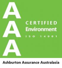 AAA CERTIFIED ENVIRONMENT ISO 14001 ASHBURTON ASSURANCE AUSTRALIA
