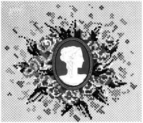 THE REPRESENTATION OF A CAMEO ENCLOSED ... NEEDLEPOINT