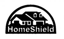 house with word HomeShield, house and word are enclosed by a semi-circle