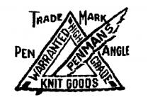 TRADE MARK PENMANS PEN ANGLE WARRANTED HIGH GRADE KNIT GOODS