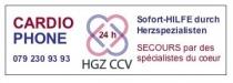 CARDIO PHONE 24h HGZ CCV Sofort-HILFE durch Herzspezialisten SECOURS par des spécialistes du coeur