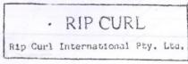 RIP CURL - RIP CURL INTERNATIONAL PTY LTD