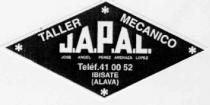 TALLER MECANICO J.A.P.A.L. JOSE ANGEL PEREZ ARENAZA LOPEZ TELEF.41 00 52 IBISATE (ALAVA)