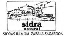 SIDRA NATURAL SIDRAS RAMON ZABALA SAGARDOA