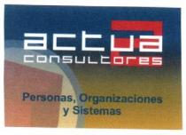 ACTUA CONSULTORES PERSONAS, ORGANIZACIONES Y SISTEMAS