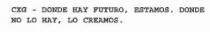 CXG - DONDE HAY FUTURO, ESTAMOS. DONDE NO LO HAY, LO CREAMOS.