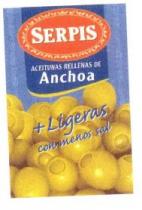 SERPIS ACEITUNAS RELLENAS DE ANCHOA + LIGERAS CON MENOS SAL