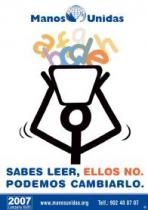 MANOS UNIDAS A F G H B C D E SABES LEER, ELLOS NO. PODEMOS CAMBIARLO