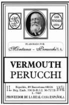 VERMOUTH PERUCCHI MP CASA FUNDADA 1886 ELABORADO POR MONTANA-PERUCCHI S.A. 1L. RIPOLLES, 89 BARCELONA 08026 REG. EMB. 330 B-R.S.I. 30-717/B 16% VOL. L-73425 PROVEEDOR DE LA REAL CASA ESPAÑOLA