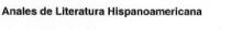 ANALES DE LITERATURA HISPANOAMERICANA