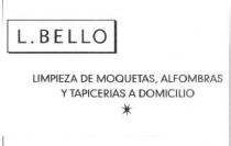 L. BELLO LIMPIEZA DE MOQUETAS, ALFOMBRAS Y TAPICERIAS A DOMICILIO