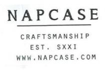 NAPCASE CRAFTSMANSHIP EST. SXXI WWW. NAPCASE.COM