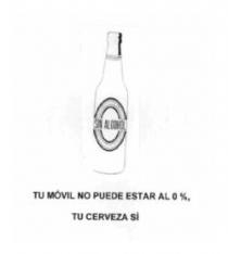 SIN ALCOHOL TU MOVIL NO PUEDE ESTAR AL 0% TU CERVEZA SI