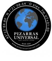 PIZARRAS UNIVERSAL slate ardoise shiefer desde1958 43º22'04.80''N 7º 21'08.64''O elev. 7m UT +01:00www.pizarrasuniversal.com