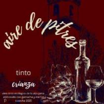 AIRE DE PITRES TINTO CRIANZA VINO TINTO ECOLOGICO DE LA ALPUJARRA ELABORADO CON GARNACHA Y MERLOT. P COSECHA 2020.