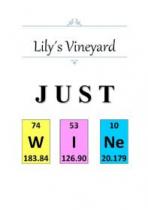 Lily's Vineyard. JUST 74 53 10 WINE 183.84 126.90 20.179