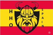 Vikingo, bandera España, letras HHO SPAIN