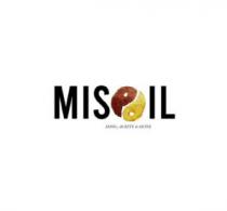 Es un logotipo que contiene la marca (Misoil) Contiene también la definición de sus ingredientes (Miso y Aceite de Oliva) Contiene también un juego gráfico con la O de la marca consistente en dos figuras que recuerdan el YingYang oriental