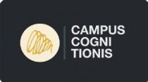 Logo general de Campus Cognitionis; Un círculo amarillo claro, en su interior un anagrama de megáfono dibujado en contorno en amarillo ámbar o parecido.