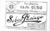 CONFITERIA CASA OLMO SOBAO PASIEGO ESPECIALIDAD DE LA CASA ELABORADO A BASE DE MANTEQUILLA DEL PAIS