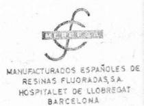 CS MEREFSA MANUFACTURADOS ESPAÑOLES DE RESINAS FLUORADAS, S.A. HOSPITALET DE LLOBREGAT BARCELONA.