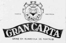 P. BAQUES. GRAN CARTA - CAVAS EN GUARDIOLA DE FONTRUBI