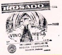 ROSADO VINO DE MESA VINO ELABORADO Y EMBOTELLADO POR BODEGA COOPERATIVA FELANITX (MALLORCA)