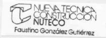 NUEVA TECNICA CONSTRUCCION NUTECO FAUSTINO GONZALEZ GUTIERREZ