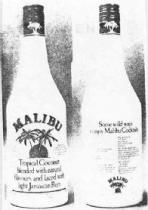 MALIBU TROPICAL COCONUT BLENDED WITH NATURAL FLAVOURS AND LACED WITH LIGHT JAMAICAN RUM