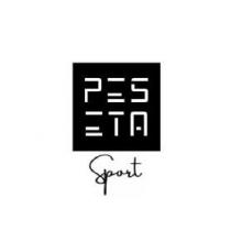 Es un logotipo cuadrado con el nombre PESETA SPORT