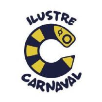 Imagotipo icónico-textual. El texto lo conforman dos palabras; Ilustre (ilustración) y Carnaval. El logotipo hace referencia a una 