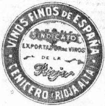 VINOS FINOS DE ESPAÑA. CENICERO RIOJA ALTA. SINDICATOS EXPORTADOR DE VINOS DE LA RIOJA